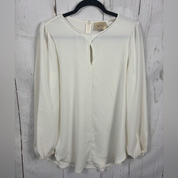 Elie Tahari Elegant Women’s Keyhole Blouse Tunic Longsleeve - Picture 5 of 6